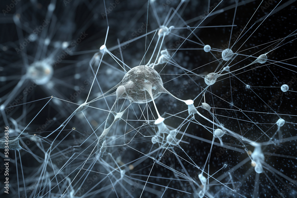 Poster neural networks abstract concept visualization, ai generative image