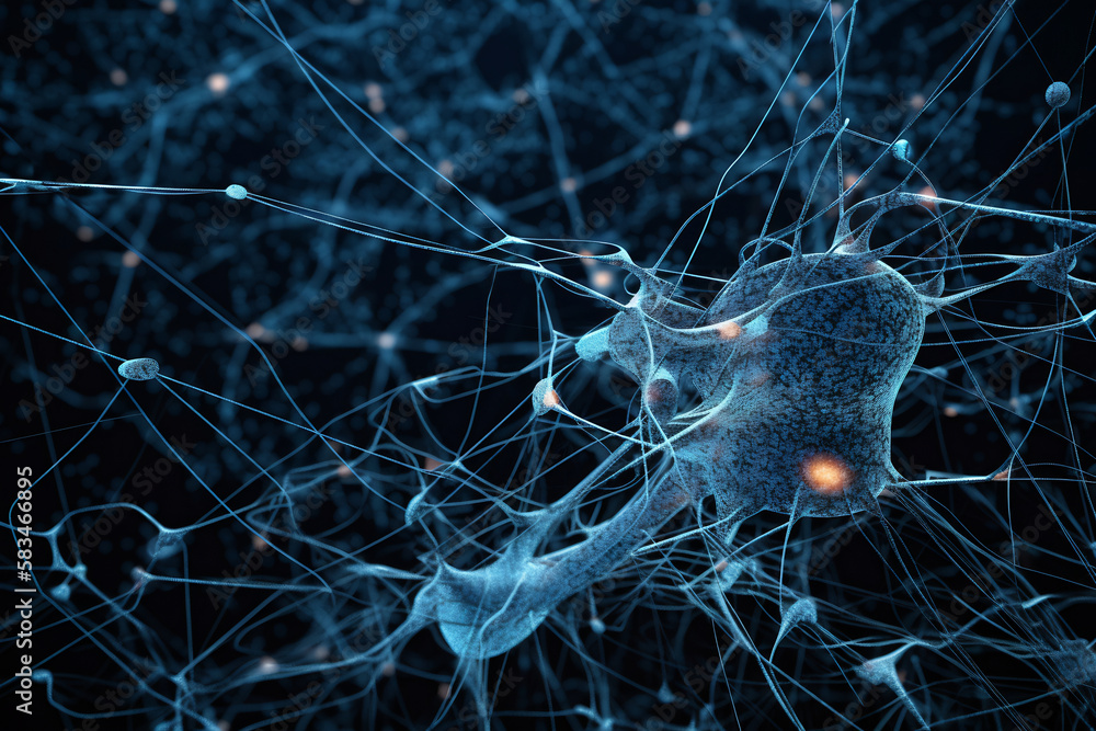 Poster neural networks abstract concept visualization, ai generative image