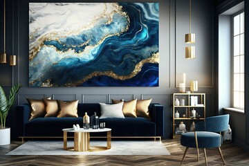 modern conceptual ocean- ART. Natural Luxury. Style, generative AI