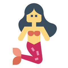 mermaid flat icon style