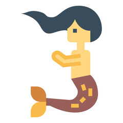 mermaid flat icon style