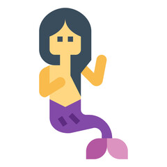 mermaid flat icon style