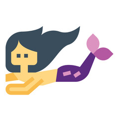 mermaid flat icon style