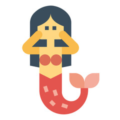 mermaid flat icon style
