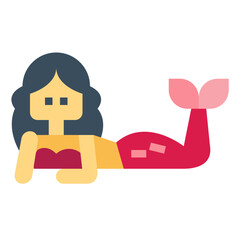 mermaid flat icon style