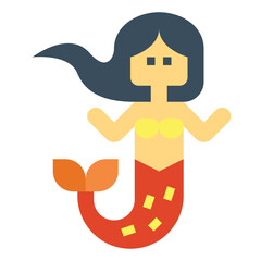 mermaid flat icon style