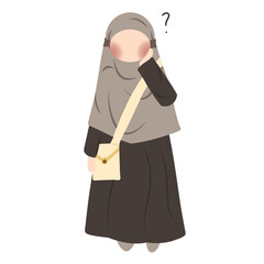 Hijab girl character confius