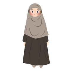Hijab girl character standing
