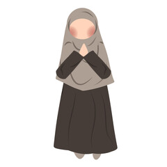 Hijab girl character greeting