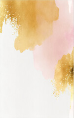 Gold abstract watercolor background pink tones