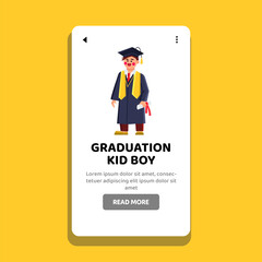 graduation kid boy vector