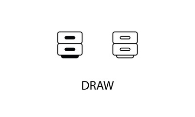 Drawer double icon design stock illustration