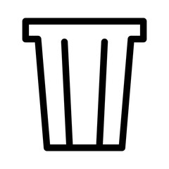 Vector trash can toilet icon. Line garbage bin sign. Editable stroke.