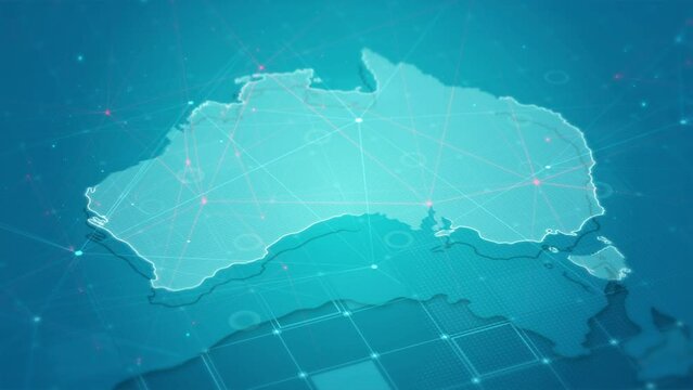 Australia Map Digital Cyber Background