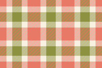 Plaid background, check seamless pattern. Vector fabric texture for textile print, wrapping paper, gift card or wallpaper.