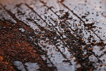 texture black brown, black crumbs