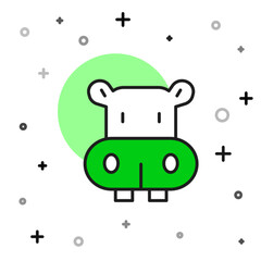 Filled outline Hippo or Hippopotamus icon isolated on white background. Animal symbol. Vector