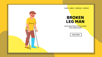 broken leg man vector