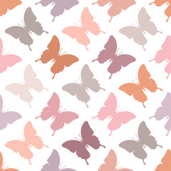 Fototapeta na wymiar Endlosmuster Schmetterlinge Verschiedene Farben