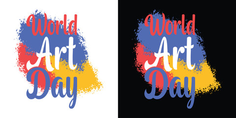 world art day tshirt vector illustration