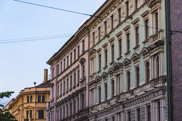 facade of a building in riga city, latvia