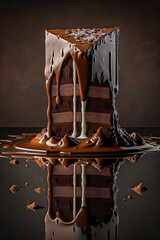 Fototapeta na wymiar Chocolate Parfait Cake National Chocolate Parfait Day Monday 1 May 2023