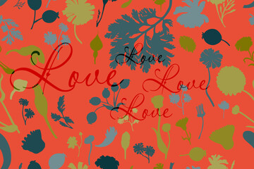Fototapeta premium Seamless pattern with hand drawn garden flowers