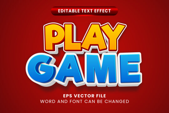 play game 3d editable text effect