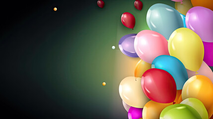 Fototapeta na wymiar Birthday Party Background with Balloons. Illustration AI Generative.