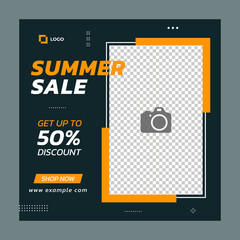 Summer sale abstract square template