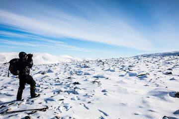 Ski expedition in Dovrefjell National Park, Norway