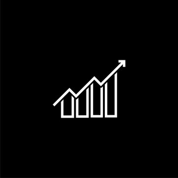 Financial Chart icon image icon isolated on black background
