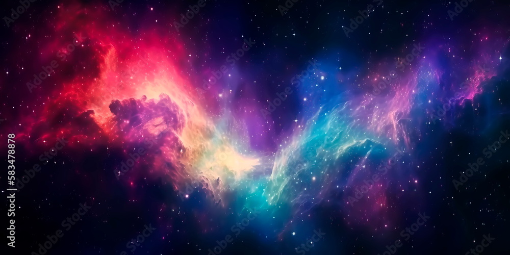Wall mural galaxy somewhere in outer space. cosmic wallpaper.generative ai