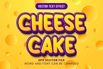 cheese cake 3d editable vector text effect