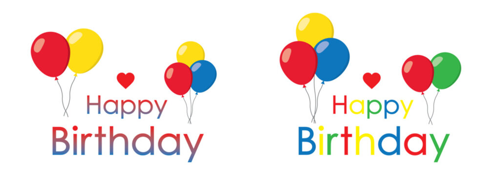 Birthday balloon set icon, vector illustration