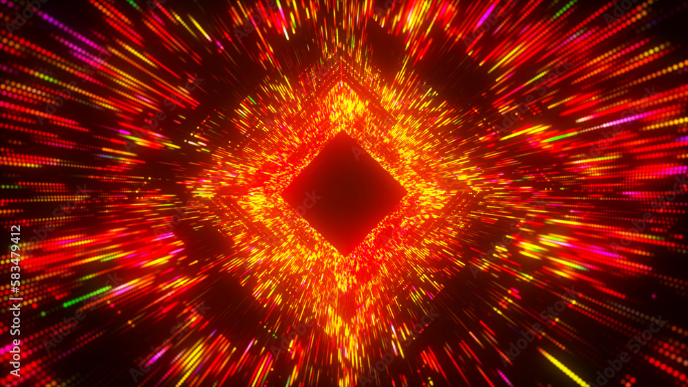 Aufkleber abstract technology background. big data digital code. futuristic dots background. 3d rendering.