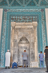 Alaedin mosque interior. Selkuj period. Worship time. Konya, Turkey