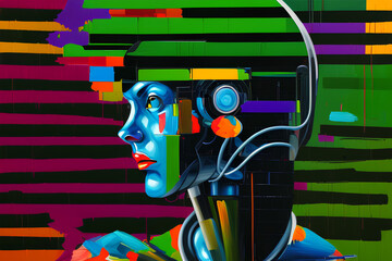 GPT 4, AI, Robot, ai projects, illustration, background, pop art, digital art. © 3 six 9 Creations