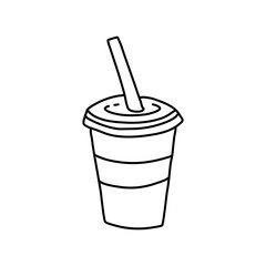 Hand Drawn drinking Cup Line Icon