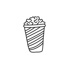 popcorn hand drawn vector. pop corn sketch isolated illustration