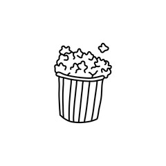popcorn hand drawn vector. pop corn sketch isolated illustration