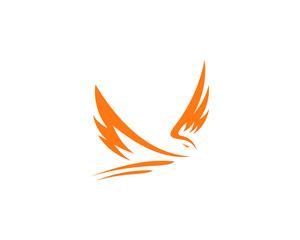 eagle logo design. Simple eagle icon vector concept. Flying eagle graphic template.