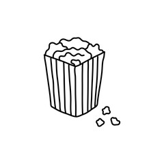 popcorn hand drawn vector. pop corn sketch isolated illustration