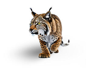 Obraz premium Wild lynx on transparent background