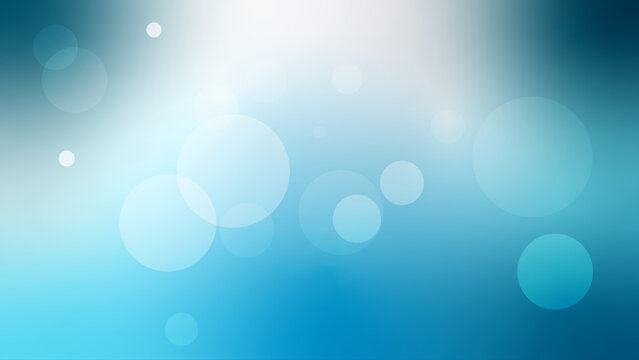Blue and white blurred bokeh gradient abstract blurry background 