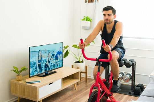 Exercise bike linked to tv shop
