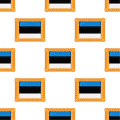 Pattern cookie with flag country Estonia in tasty biscuit