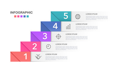 Infographic 5 steps or options. Vector illustration.