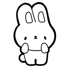 Outline rabbit cartoon