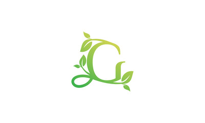 latter G with leaf logo inspiration